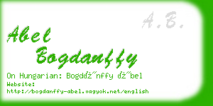 abel bogdanffy business card